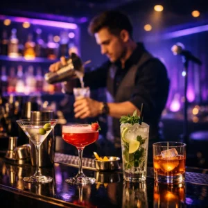 Коктейли и напитки в караоке клубе